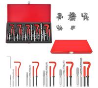 131pcs Thread Helicoil Repair Kit Metric Thread Restorer Tool Set with HSS Drill Bits, Thread Inserts M5 M6 M8 M10 M12, Professional Helicoil Restoring Thread Repair Tools Sleeves Thread Repair Kit