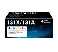 131X 131A Toner Cartridge 4 Pack Compatible for HP 131A 131X CF210A CF211A CF212A CF213A Work for HP LaserJet Pro 200 Color MFP M276nw M276n M251n M251nw M276n M251n Printer Ink (B/C/Y/M)