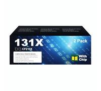 131X Toner Cartridge Multipack Replacement for HP 131X CF210X LaserJet Pro 200 Color MFP M276nw M276n M251n M251nw - Black - 2 Pack (with Chip)