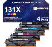 131X Toner Compatible for HP CF210X CF211X CF212X CF213X 4-Pack | Compatible for HP LaserJet Pro 200 Color MFP M276nw M251n M251nw M276n 131X CF210X CF211X CF213X