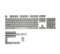 132 Crystal Transparent Compatible With Korean Backlit RGB Keycaps Compatible with MX Switch Mechanical Keyboard ISO Layout PC Key Caps DIY Third Party(Black-Korean)