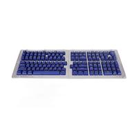 132 Key PBT Keyboard Keycaps, Mechanical Keyboard Keycaps, Secondary Injection Matte DIY Keycaps for 61 to 108 Key Mechanical Keyboards with OEM Height Profile (Blue Yellow Letters)