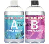 1320ml Epoxy Resin - Crystal Clear Epoxy Resin Kit for Table Top, Art Casting, Wood Coating, Jewellery Making, Ornament, DIY Art &Craft, Low Odour, Non-Toxic, Self-Leveling, Non-Yellowing