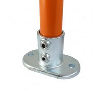 132D Railing Base Flange Key Clamp Fittings for Standard 48.3mm Tube | Heavy Duty Galvanized Iron Handrail, Railing & Scaffold Tube Clamps