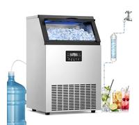 132lbs Ice Maker Machine, Commercial Under Counter Ice Maker, Commercial Large Ice Makers Freestanding,60pcs with 33lbs Storage Bin,for Home Cafe Bar Restaurant 50IceCubes
