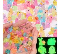 132pcs Mini Resin Animals, Tiny Figures to Hide, Fairy Garden Accessories, Glow in the Dark Little Plastic Animals, Ducks, Rabbits,Bulk for Terrariums, Dollhouse, Aquarium, Potted Plants, DIY Decor