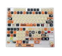 133 Keys Cute Cartoon Robot Themed PBT Keycaps, KOA Profile Alice Split Space ISO Layout Custom Keycaps For 60% Mechanical Keyboard
