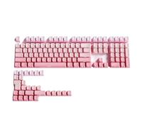 133 Keys Strawberry Pink Side Print Keycaps, Double Shot Shine Through, PBT Material, Cherry Profile, For MX Switches Gaming Mechanical Keyboard(Strawberry)