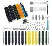 133 Pcs Wacky Worm for Bass Trout Fishing Worms Kit with Soft Plastic Baits, Weedless Hooks, Bass Hooks,Weedless Jig Head, Wacky Rig Tool, O-Rings