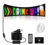 133cm Flexible Scrolling LED Sign with Remote Control, USB Powered, APP Control, Programmable of Text and Memes, Personalization/Evil Eyes Display on Windows, Business Area Advertising (19.2 * 133cm)