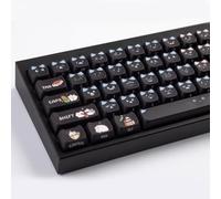 133keys PBT Keycaps Cute Black Keycaps Dye-Sublimation Cat Keycap Mao Profile Custom Keycap for 61/64/68/78/84/87/96/98/104/108 Gateron MX Swithes Mechanical Keyboards