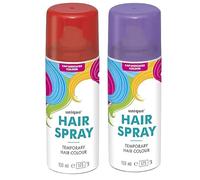 133ml washable temporary hair colour spray kids adults Halloween Glitter Temporary dye (Red and Purple Hair Spray, 133ml)
