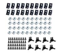 133pcs 1720 Aluminum Profile 2020 3D Printer Build Connector Bracket + 20-M5 Nut + M5x8mm Hexagonal Socket Cover + Tee Connector(Black)