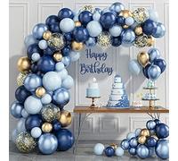 133pcs Navy Blue Balloon Arch Kit - Navy And Gold Balloon Garland Kit With Gold Confetti Balloon, Diy Balloon Arch For Boy Men Birthday Space Party Wedding Baby Showers Graduation Decoration