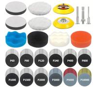 133pcs Sanding Discs And Polishing Attachment Kit, 3-Inch Wet Dry Headlight Repair Set, Advanced Water Sandpaper, Latex Paper