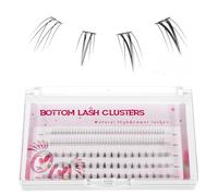 134 Pcs Bottom Lashes, 2 Styles 5-6mm Bottom Lashes Cluster with Invisible Flat Band for Natural Look, Makeup Beginners & DIY Friendly (Matte Black)