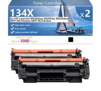 134X Compatible Replacement Toner Cartridge for HP LaserJet M209dwe M209dw M209dwe MFP M234sdwe MFP M234sdne Printer, High Yield 3000 Pages, Easy to Install,Black-2 pack
