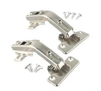 135 Degree Cabinet for Tv Door Hinges Full Overlay Cast Iron Nickel Plated Kitchen Closet Corner Cabinet Bookshelf Wine Cabinet 35mm Cup 7mm Depth 2 Pack