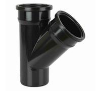 135 Degree Double Socket Soil Pipe Branch Black, 110mm Push Fit Black Soil Pipe Ring Seal Branch Fittings