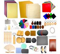 135 PCS Laser Engraving Material Kit, 27 Kinds Laser Engraver Blanks for Laser Crafting, Includes Wood, Acrylic, Fabric, Rock, PU Leather, Diatom Mud Materials