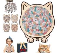 135 Piece Cat Wooden Puzzles for Adults, Cute Kitten Puzzles, Cat Shaped Wooden Jigsaw Puzzles, Unique Animal Shape Wood Puzzle, Creative Puzzle Gifts for Cats Lovers (C)