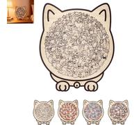 135-Piece Colored Cat Shaped Wooden Jigsaw Puzzle,Cute Cat Shaped Wooden Puzzle,Framed by Adorable Cats Outlines,Unique Shapes with Paws & Playful Poses,Gifts for Lovers,Home Decor (Style1)