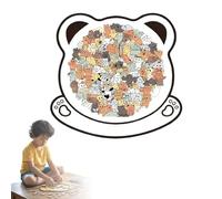 135-Piece Morandi-Colored Bear Shaped Wooden Jigsaw Puzzle,Pet Shaped Wooden Puzzle,Unique Animal Shape Wood P-uzzle,CreativePuzzle Gifts for Dog Lovers, Home Decor