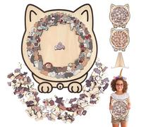 135-Piece Wooden Cat Jigsaw Puzzles for Adults Kids Cats Shaped Jigsaw Puzzle for Cats Lovers Challenging Irregular Animal The Calming Cats Puzzles Decor Kit Gifts - a Wooden Work of Art You Can Build