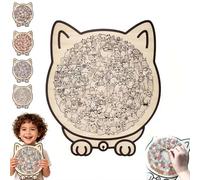 135-Piece Wooden Cat Puzzle,Morandi Color Cat Shaped Wooden Jigsaw Puzzle,Various Playful Poses Cute Cats Wood Jigsaw Gifts for Adults, Cats Lovers, Home Decor