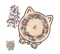 135 Pieces MorandiColored Wooden Jigsaw Cat Puzzles For Adults, 23.7x21.8CM Cat Theme Wooden Jigsaw Puzzles, Irregular, For Festival Birthday, Home Decor