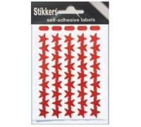 135 Red Star Stickers Self Adhesive Metallic Stickers Teachers Motivational Reward Stickers 14mm (Pack of 135) (Red)