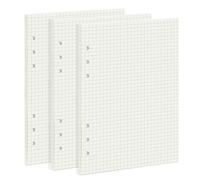 135 Sheets Planner Refill Paper 5mm Squared Inserts Paper A5 6 Holes Binder Grid Notepaper for Filofax Bullet Journals Diary (210x142mm)