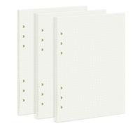 135 Sheets Planner Refill Paper Dotted Inserts Paper A5 6 Holes Binder Grid Notepaper for Filofax Bullet Journals Diary (210x142mm)