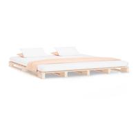 (135 x 190 cm) vidaXL Solid Wood Pine Bed Frame Wooden Bed Base Bedstead Mattress Foundation