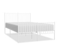 (135 x 190 cm, with headboard & footboard) vidaXL Metal Bed Frame with Headboard Bedroom Metal Platform Bed Base Bedstead
