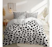 135 x 200 cm Printed Microfiber Duvet Cover Sets, White Reversible Soft Anti-Allergy Bedding Sets - Minimalist Geometric Theme Quilt Cover for Children and adolescents Bedroom