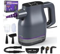 1350W Handheld Steam Cleaner 15s Rapid Heating to 130°C with Touchscreen & Safety Lock 400ml High Pressure Chemical-Free Cleaner 9 Accessories for Car, Sofa, Floor, Bathroom, Tile, Window