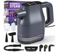 1350W Handheld Steam Cleaner with Touchscreen & Safety Lock 15s Rapid Heating to 130°C 400ml High Pressure Chemical-Free Cleaner 9 Accessories for Car, Sofa, Floor, Bathroom, Tile, Window