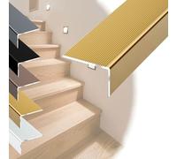 135cm/4.4ft Step Treads Anti-Slip Stair Edge Protector, 115cm/3.8ft Waterproof Stair Nose Molding Trim for Indoor Outdoor Staircases(Rose gold,125cm/4.1ft)