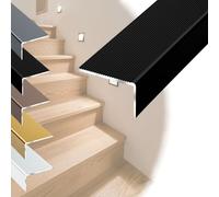 135cm/4.4ft Step Treads Anti-Slip Stair Edge Protector, 115cm/3.8ft Waterproof Stair Nose Molding Trim for Indoor Outdoor Staircases(Black,135cm/4.4ft)