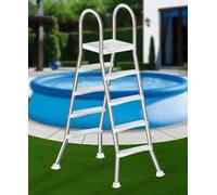 135cm 4 Steps Pool Stairs, A-Frame Stainless Steel Swimming Pool Ladder for Above Ground Pool, Non-Slip Wide Steps, Rust Resistant, Capacity 250kg,135cm