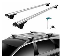 135cm Roof Rack Cross Bar Lockable for SUVs Estates Minivans with Roof Rail | Universal Heavy Duty Luggage Carrier, for Roof Boxes Bikes Canoe Surfboard - Aerodynamic & Adjustable, Sliver