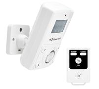 135dB Motion Sensor Intruder Burglar Alarm for Indoor Home Security. Portable Battery Operated Alert for Travel, Camp. Cordless Loud Sound PIR Motion Detector Garage Shed Siren MH105 Kit with Remote