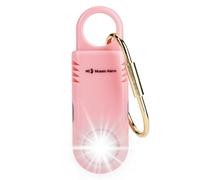 135dB Rechargeable Personal Safety Alarm Built-in Ultra-Bright Torchlight. Non Slip Grip Keychain Emergency SOS Siren for Women, Students, Night Runner. Loud Sound Hiking Bear Alerts with Hook. Pink