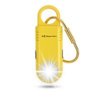 135dB Rechargeable Personal Safety Alarm Built-in Ultra-Bright Torchlight. Non Slip Grip Keychain Emergency SOS Siren for Women, Students. Loud Sound Hiking Bear Alerts. Yellow
