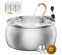 135oz/4.0L Cat Water Fountain with Copper Swan Spout, Ultra Quiet Automatic Pet Drinking Fountain for Cats & Dogs, Includes 3 Replacement Filters
