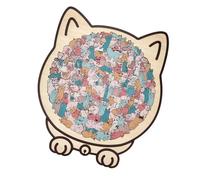 135pc Cats Puzzle Made From Natural Wood with Modern Palette Puzzle Craft Artistic Cats Shaped Puzzle