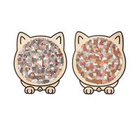 135pc Cats Puzzle Made From Natural Wood with Modern Palette Puzzle Craft Artistic Cats Shaped Puzzle