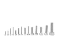 135pcs Set M2.5 M3 M4 M5 M6 M8 304 Stainless Steel Hex Socket Head Cap Screws with Transparent Plastic Box