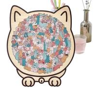 135piece Morandi-colored Cat Shaped Wooden Puzzle, 3d Wooden Cat Puzzles For Adults, Board Games Educational Puzzles For Kids Toddler Boys Girls Preschool, Home Decoration